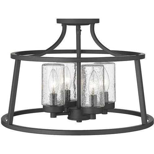 Errol 4 Light 17.99 inch Matte Black Indoor Semi-Flush Ceiling Light